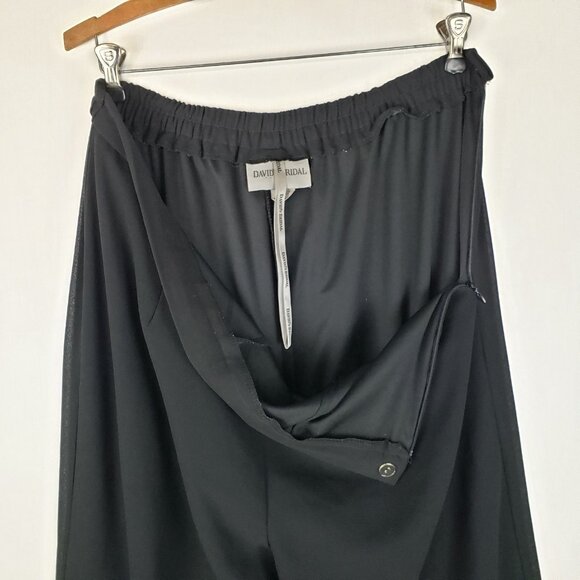 David's Bridal Wide Leg Evening Pants Black Crepe Overlay Formal Size 16W - Picture 9 of 9
